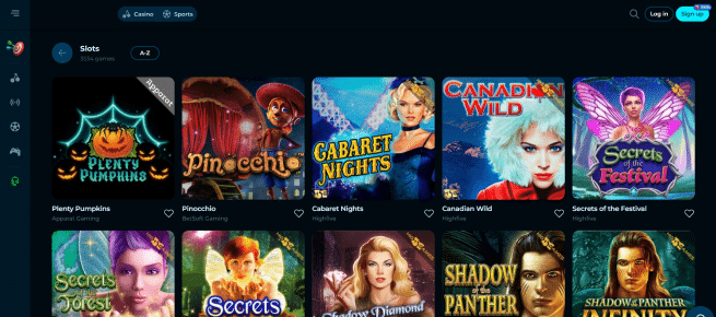 Izzi Casino game selection
